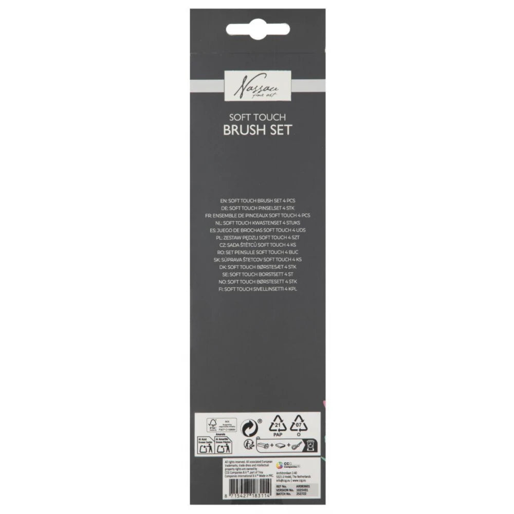 Nassau 4 Χρωματιστά Πινέλα Χειροτεχνίας Soft Touch