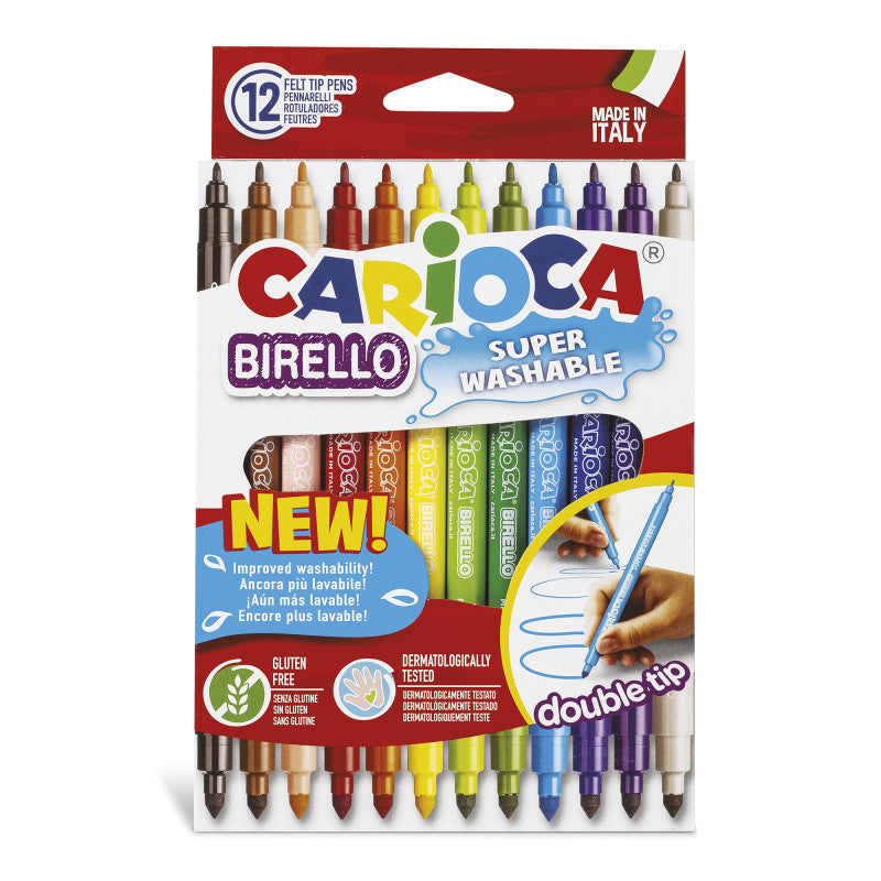 Μαρκαδόροι διπλής μύτης CARIOCA BIRELLO -SUPER WASHABLE💦-