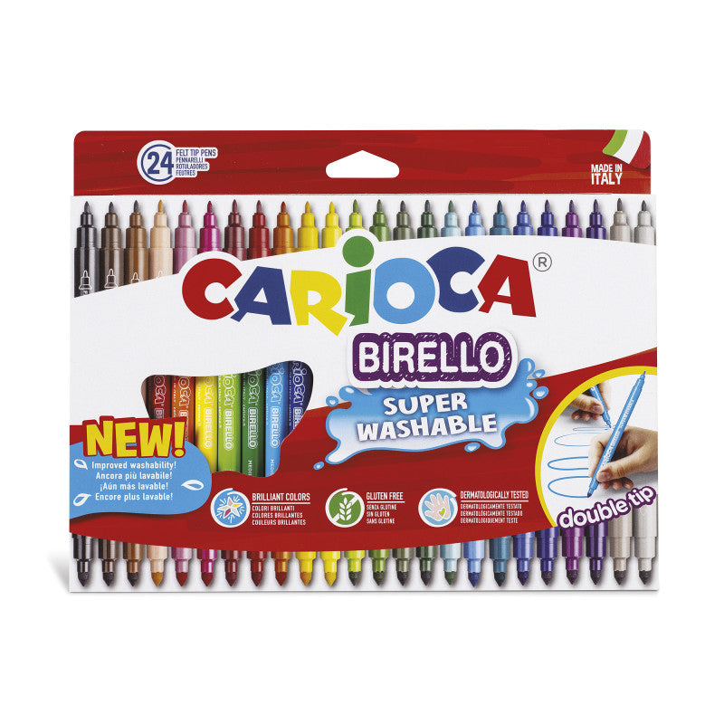 Μαρκαδόροι διπλής μύτης CARIOCA BIRELLO -SUPER WASHABLE💦-