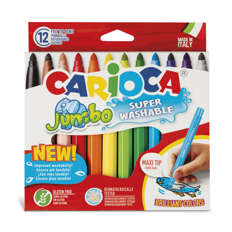 Μαρκαδόροι χοντροί CARIOCA Jumbo -SUPER WASHABLE💦-